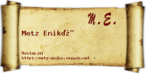 Metz Enikő névjegykártya
